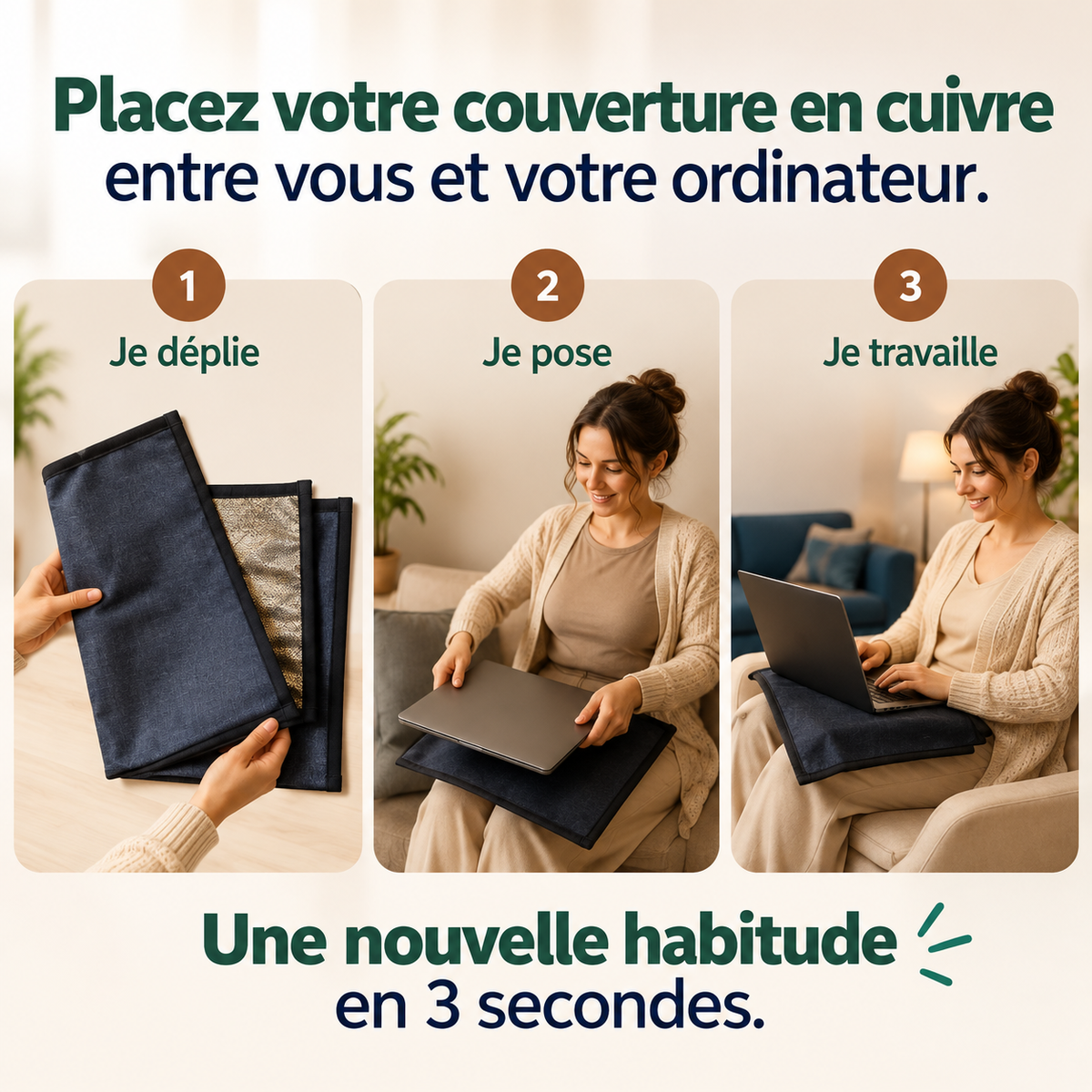 Couverture de Protection EMF pour Femme Enceinte — Bouclier Anti-Ondes pour Bébé